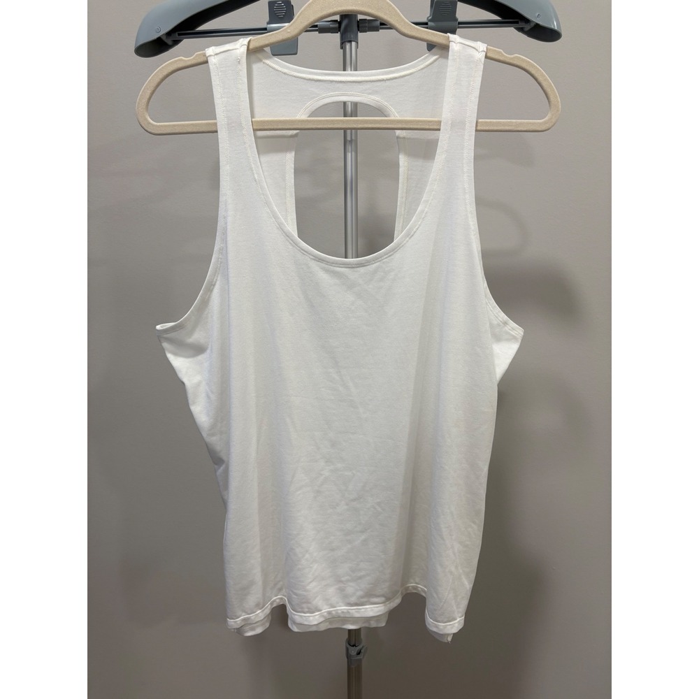 Athleta Open Back Athletic‎ Tank Top White Size Large Lightweight Athleisure